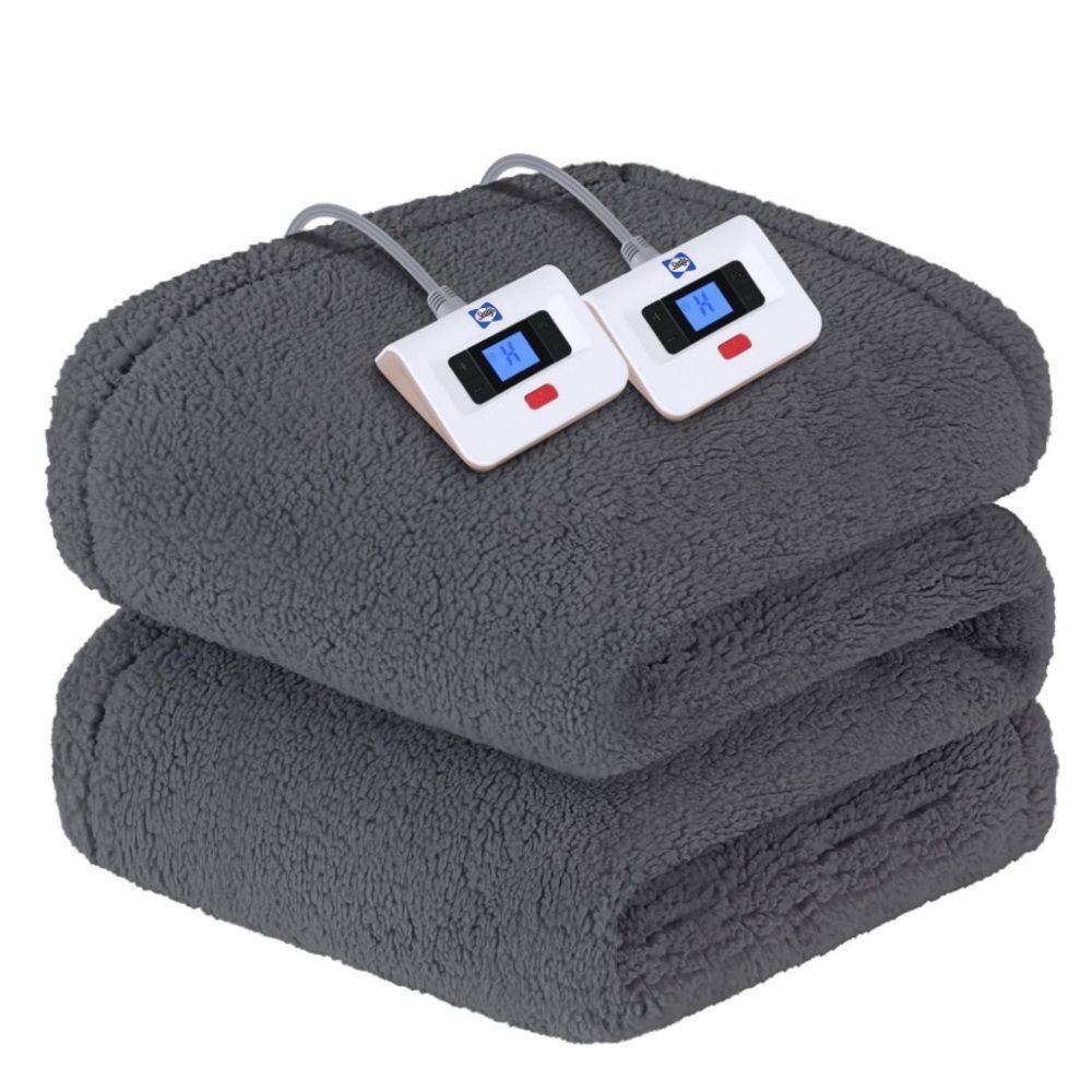 SEALY Electric Heating Blanket King Size, Dual Control Soft Sherpa